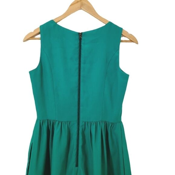 𝅺chic BY JACOB Green Sleeveless Fit-&-Flare Ruffle  Dress Size XS - Picture 11 of 14